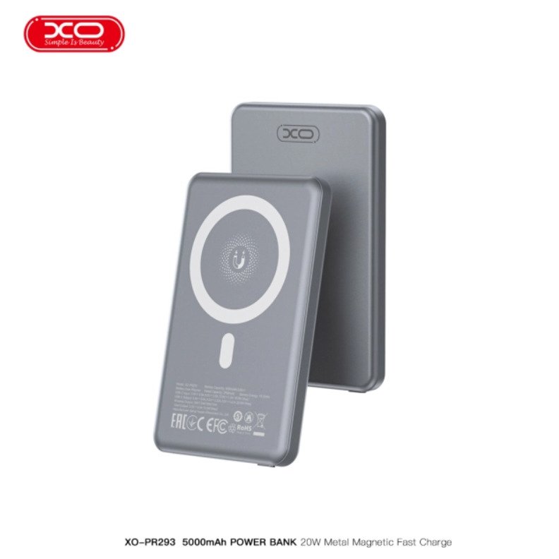 POWERBANK MAGNETICO XO-PR293 5000MAH (CARGA INALAMBRICA 15W + USB-C 20W)